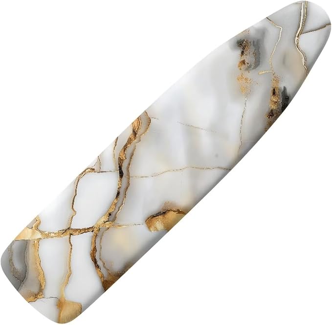 Marble 15x54 Ironing Board Cover with Elastic Edge and Scorch and Stain Resistant Thick Ironing Board Covers Easy to Clean (Not Include Pad)