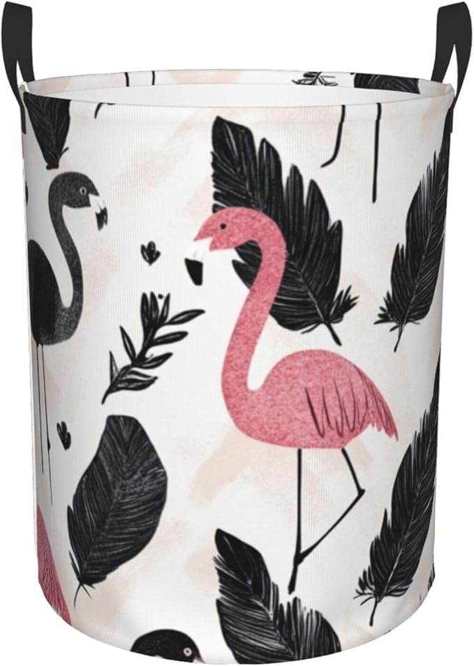 Flamingo Print Laundry Basket For Storage Bins Gift Baskets Bedroom Clothes Hamper