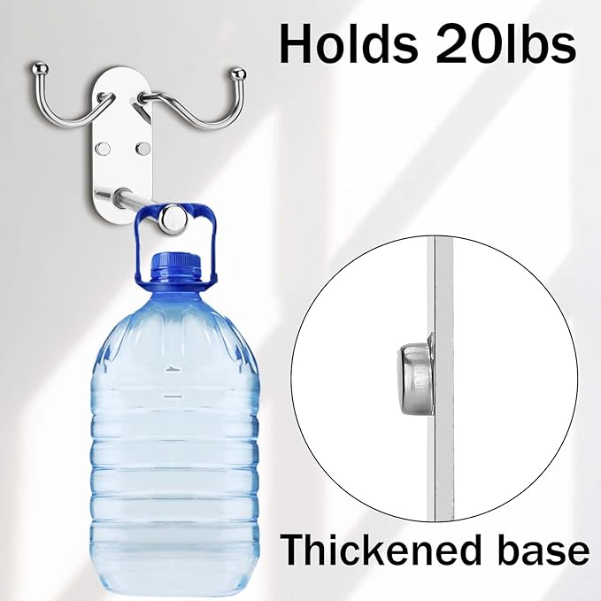 Clothes Hanger Storage, Retractable Clothes Hanger Storage Organizer, Damage Free Hanging Wall Hangers for Hanging in Living Spaces, Silver