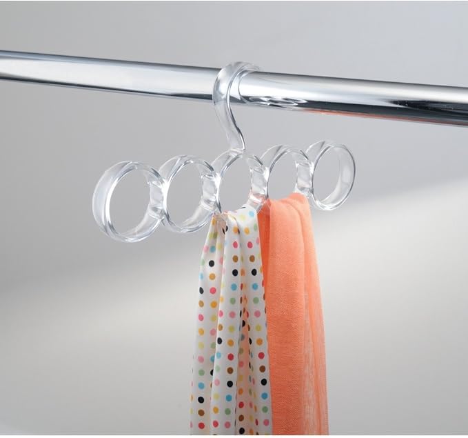 InterDesign Clarity Over the Rod Closet Accessory Loop Hanger, Clear