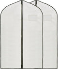 Fabric Garment Bag Suit Bag 40 x 24" Greyish White Suit Bag Hanging Storage Bag with Viewing Window and Zipper for Storage Cotton Clothes Fur Coat or Suit Jacket,QY-FCT01