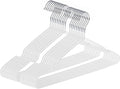 Ultra-Thin Metal Hangers, 20 Pack Non-Slip PVC Coated Space Saving Clothes Hangers for Closet, 16 inch Wide for Suits, Dresses, Jackets（White）