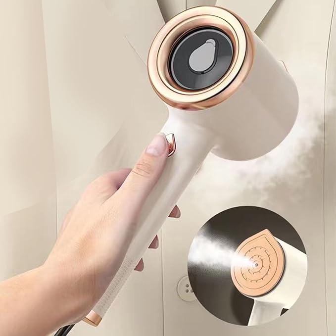 Steamer Iron, 33W Handheld Iron Mini Ironing Machine with 50ml Water Wet and Dry Clothes Iron Steam Travel Garment Steamer for Clothing Wrinkles Remover Tool (Beige)