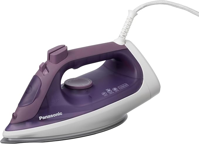 Panasonic NI-S630 Steam/Dry Iron, Ergonomic 1500W with Ceramic Soleplate and U-Shaped Groove, Auto Shut Off and Anti-Calc