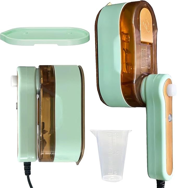 Portable Travel Steam Iron, 2-In-1 Wet&Dry Clothes Wrinkle Remover, Lightweight Handheld Hanging Iron with 20S Preheating, 150ml, Safe for Most Fabrics, Suitable for Home/Travel/Dormitories (Green)
