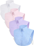 Syhood 4 Pcs Fake Collar Detachable False Dicky Collar Half Shirts Round for Women Outfits Halloween Costume Accessories