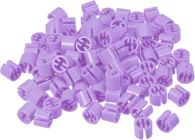 uxcell 150pcs Clothes Hanger Markers Blank Tags, Fit 3.5mm Rod Garment Size Hanger Clips Garment Color Coding Label for Clothing Hangers, Pink Purple