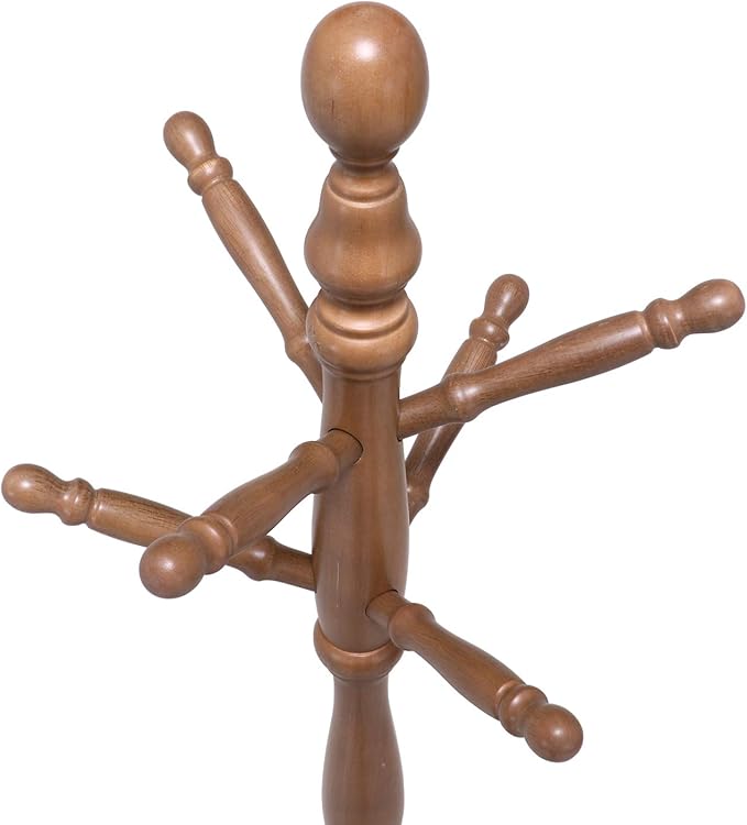 No Double Trade Antique Coat Hangers, Natural Wood, Height 183 cm