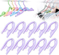 Multifunctional Plastic Folding Hanger, Retractable Portable Travel Hangers, Foldable Coat Hanger Folding Hangers for Traveling, Space Saving Clothes Hangers Portable Travel Hangers (20, Purple)
