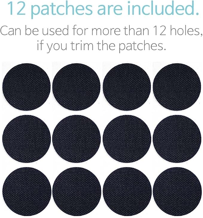Circle Shape Shoe Hole Prevention Repair Patches/Inserts for 12 Holes (Black)