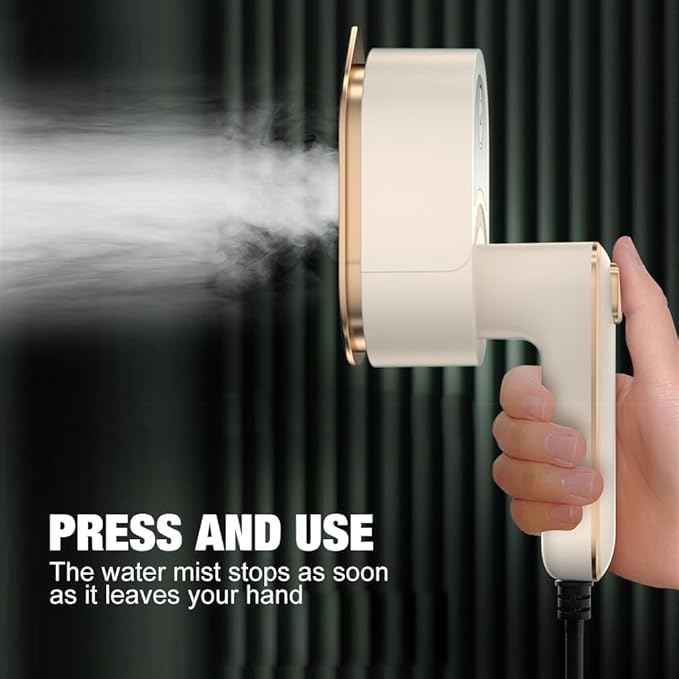 Travel Steamer Iron for Clothes Mini-Portable Ironing Machine Travel and Iron Fast 10s Heat-Up and 180° Rotating Handle,Horizontal and Vertical,Garment Steamer and Iron for Travel Office Home(White)