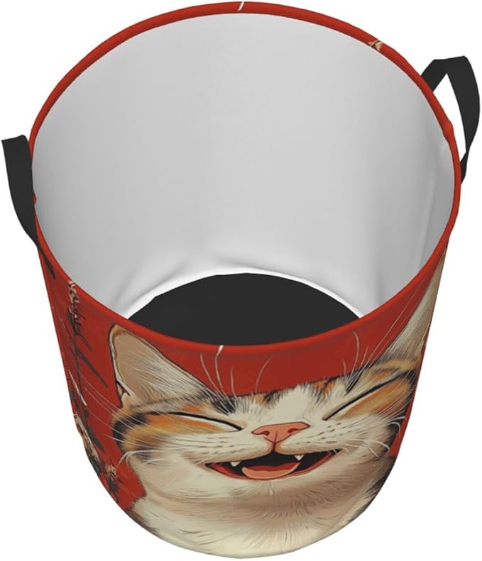 Cute Cat Print Laundry Basket For Storage Bins Gift Baskets Bedroom Clothes Hamper