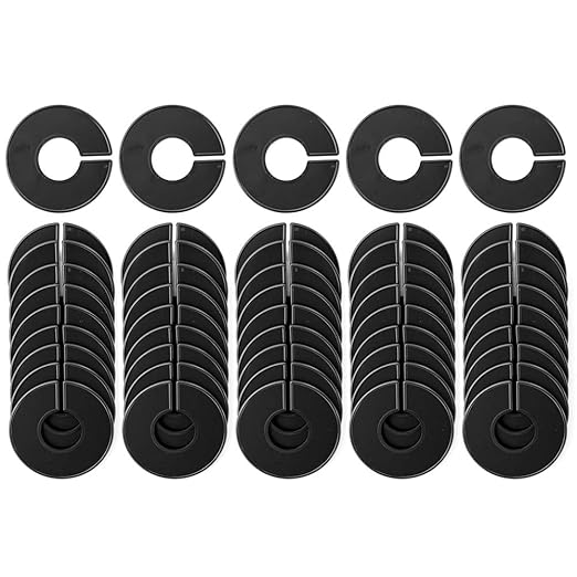 NAHANCO Clothing Size Dividers for Clothing Racks, Round – Black/Blank (Kit of 50)