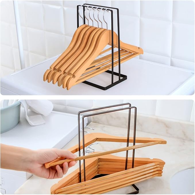 Hanger Organizer, Large Capacity Hanger Stacker Rack for Closet Laundry Room, Stainless Steel Detachable Hanger Storage Organizer Holder, Can accommodate 80 Wire Hangers
