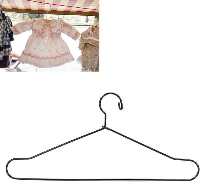 10Pcs Metal Doll Clothes Hangers, Doll Dress up Storage Clothes Organizer Rack, Doll Hangers Accessories (150mm)