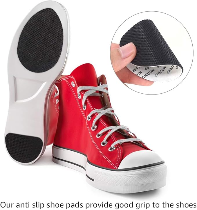8 PCS Premium Silicone Non-Slip Shoe Pads - Muffle Loud High Heels & Boots - Self-Adhesive Quiet Noise Reduction Sole Protectors for Wedding, Office, Stage - Odorless Grips - Indoor Use