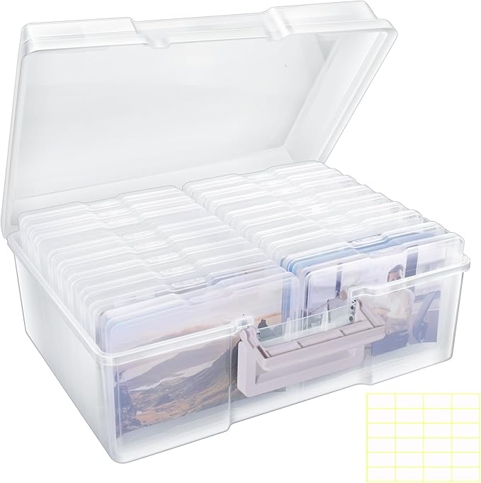 Photo Storage Box 5" x 7", Extra Large Photo Organizer Storage Container with 18 Inner Case, Seed Organizer Craft Storage Box Pictures, Arts, Crafts, Sewing, Stickers, Seeds, Office Supplies