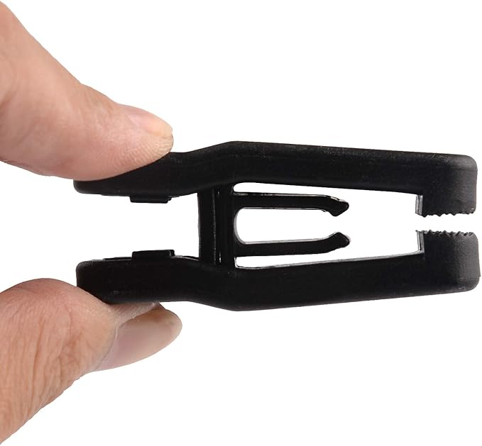 Premium Heavy Duty ABS Plastic Slim-line Hanger Set of Finger Clips for Velvet Hangers - 20 Pack (Black)
