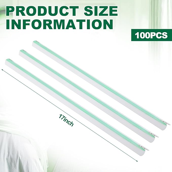 100 Pack 17 Inch Trouser Support Guards Dry Cleaner Cardboard with Blue Non-Slip Strip for Metal Hangers, Metal Pants Trousers Jeans Coat Clothes Garment Hangers Adapter Travel Storage