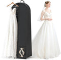 72'' Wedding Gown Dress Garment Bag, 8"/20"'' Gusseted Garment Cover for Puffy Bridal Gowns Cover, Travel Garment Storage Bag for Prom, Cosplay, Evening Gowns (Black, 1Pack 72")