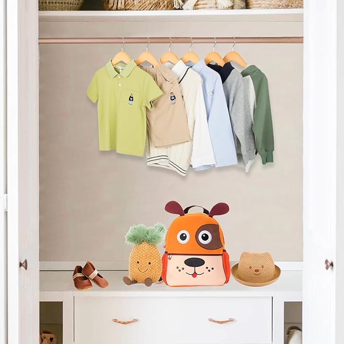 ELONG HOME Baby Hangers, 20 Pack Natural Wooden Kids Hangers for Closet, Premium Children's Clothes Hangers with 360° Swivel Hook