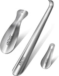 NINEMAX Shoe Horn Long Handle for Seniors Men Women, Metal Long Shoehorn Boot Horn 16.5'', Small Travel Shoe Spoon Helper for Kids 7.5'' and 4''