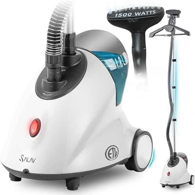 SALAV GS18-DJ/120 White Performance Series Garment Steamer with Folding Hanger (Renewed)