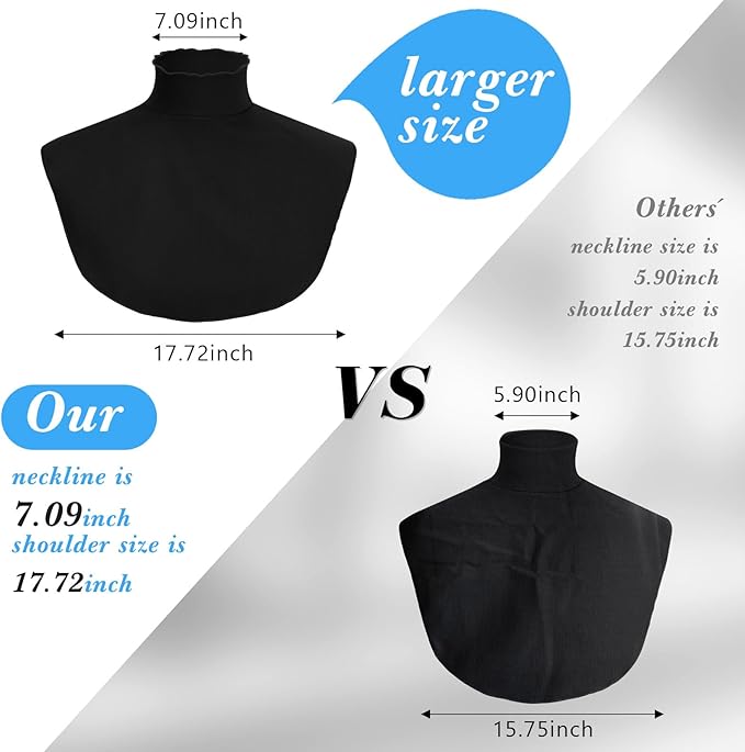 Turtleneck Dickey Extra Large Fake Collar Detachable Dickey Collar Half Mock Turtleneck for Men Women