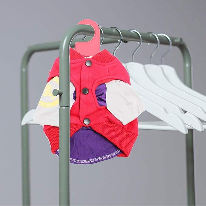 POPETPOP 20 Pcs Dog Clothes Hangers, Cute Pink Dog Drying Coat, Plastic Pet Apparel Hangers, Puppy Drying Racks for Dolls Cats Small Animals (Pink)