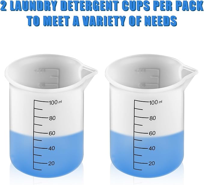 2pcs Laundry Detergent Cup, Silicone Measuring Cup Laundry Detergent Dispenser Laundry Measuring Cup For Liquid Detergent with Scale Marks for Precise Measurement
