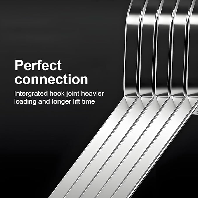 Koja Premium 16.5 inch 304 Stainless Steel 8.0mm Clothes and Coat Hangers, Heavy Duty Metal Hangers, Non-Slip, Space-Saving, Durable Closet Organizer for Shirts, Jackets, Suits, Pants 10-Pack
