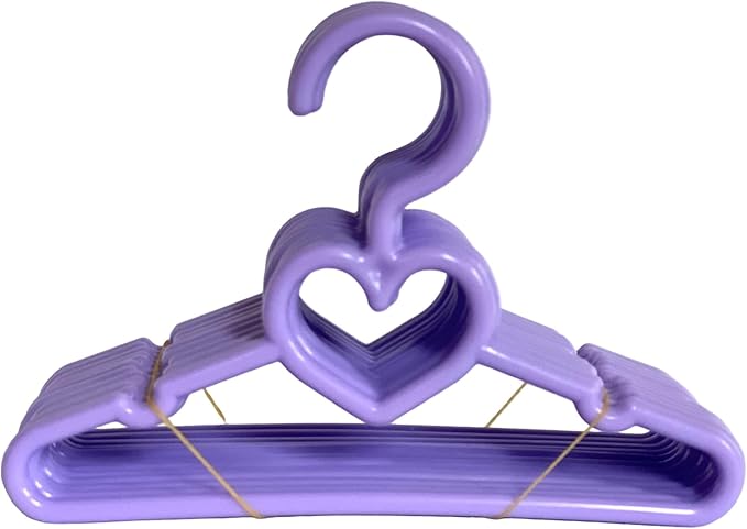 My Brittany's 5.5 Inch Wide Lavender Heart Hangers for 14 Inch Doll Clothes- Doll Clothes Hangers