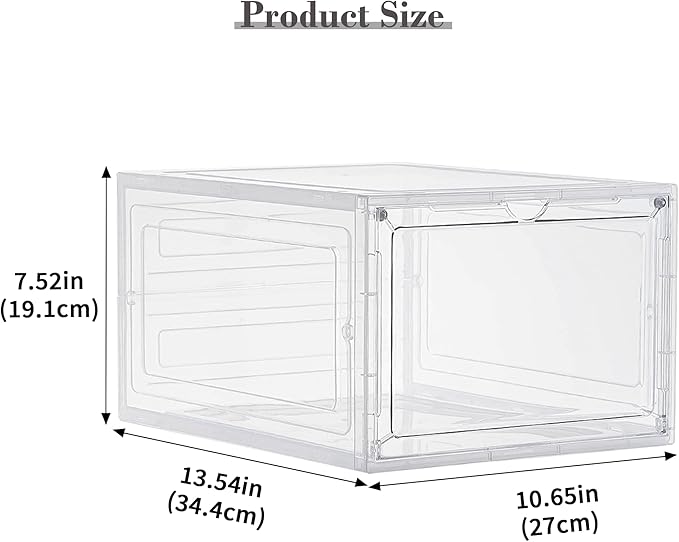 18 Pack Storage Bins with Lids, Plastic Storage Containers with Magnetic Door, 19 Qt Stackable Clear Storage Box for Home, Office Organizing