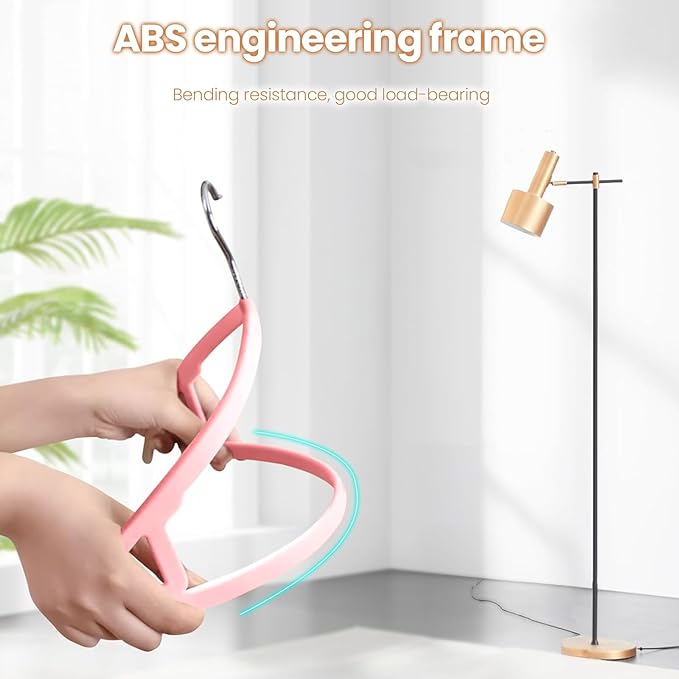 Jiang&Rong 60 Pack Pink Velvet Hangers, Ultra Thin Space Saving Non-Slip Clothes Hangers, No Shoulder Bumps Suit Hangers for Sweaters, Jackets, Pants, Dresses & Shirts, Heavy Duty Velvet Coat Hanger