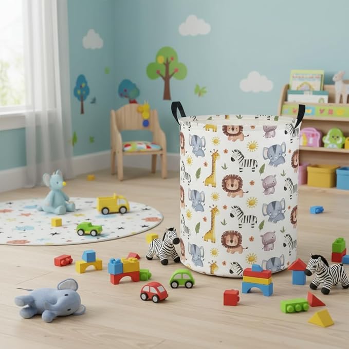 Baby Laundry Hamper kids laundry Basket Waterproof Laundry Bag for Bedroom Toy Clothes Organizer Room Décor(Animal)
