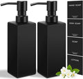 GMISUN Black Soap Dispenser, Hand Soap Dispenser Bathroom, 12oz Glass Soap Dispenser with Stainless Steel Pump, Liquid Dish Soap Dispenser for Kitchen, Modern Bathroom/Kitchen Soap Dispenser Set