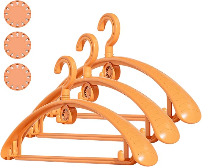 Lvifur 20 Pack Heavy Duty Hangers for Coats - Non Slip Clothes Hanger Set with Hooks - Plastic Clothes Hanger with Aromatherapy Design,Infuse Clothes with Fragrance (Orange)