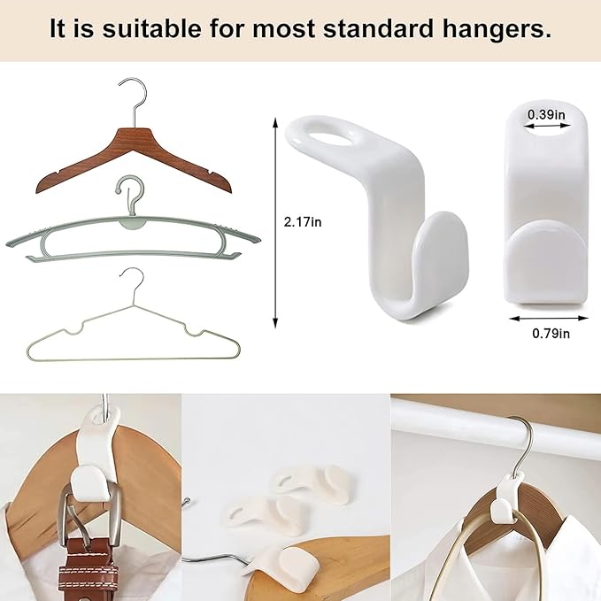 100PCS Clothes Hanger Connector Hooks, Hanger Extender Clips,Cascading Hanger Hooks,Used in Closet Hangers Space Saving and Organizer Closets