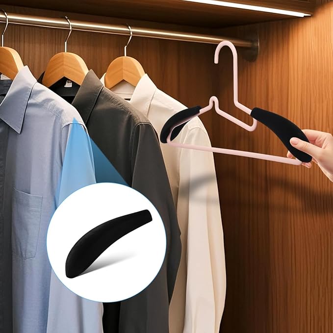 Luxshiny Clothes Hanger Shoulder Pads 10 Pack Foam for Sweaters Coats and Delicate Garments 5.51X1.77X1.18 Inches No Shoulder Bump Hangers for Closet Organization