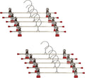 Mawa by Reston Lloyd Non-Slip Space-Saving Clothes Hanger for Pants & Skirts with Two Clips, Style K/40D, Set of 10, 15 3/4"L, Red