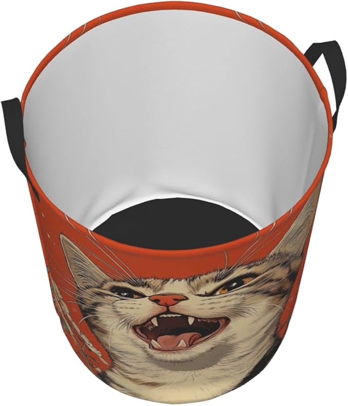 Cute Cat Print Laundry Basket For Storage Bins Gift Baskets Bedroom Clothes Hamper