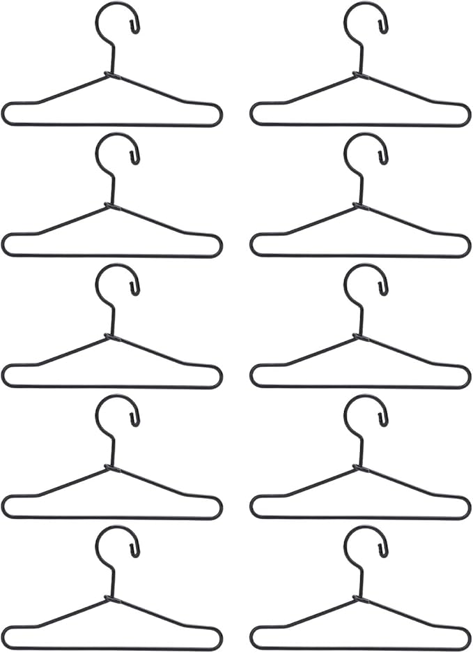 10Pcs Metal Doll Clothes Hangers, Doll Dress up Storage Clothes Organizer Rack, Doll Hangers Accessories (65mm)