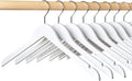 Amber Home 10 Pack White Wooden Hangers, White Wood Shirt Hangers with Notches for Dress, Clothes Hangers for Jacket, Coat, Bridal (White, 10)