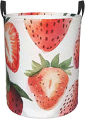 Pink Strawberry Print Laundry Basket For Storage Bins Gift Baskets Bedroom Clothes Hamper