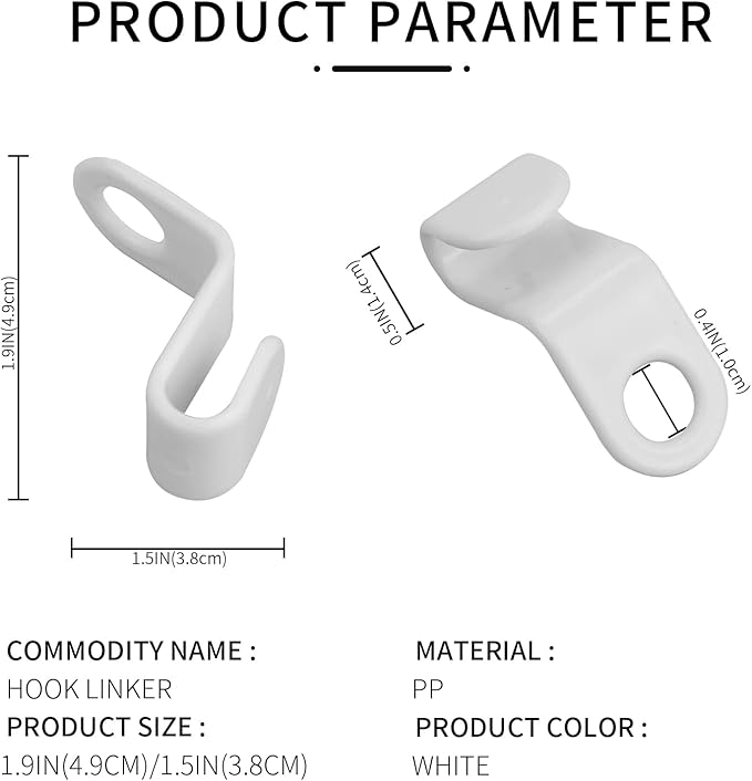 50PCS Clothes Hook Hanger Hooks Space Saving Closet Connector Organizer (White)