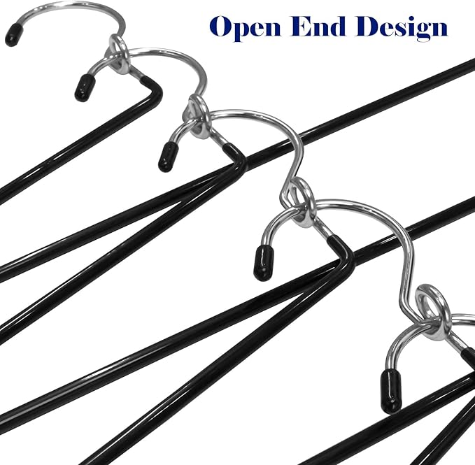 Pants Hangers Space Saving - 20 Pack Non Slip Metal Hangers for Closet Multiple Layers,Open Ended Pants Hangers for Jeans Trouser Slacks
