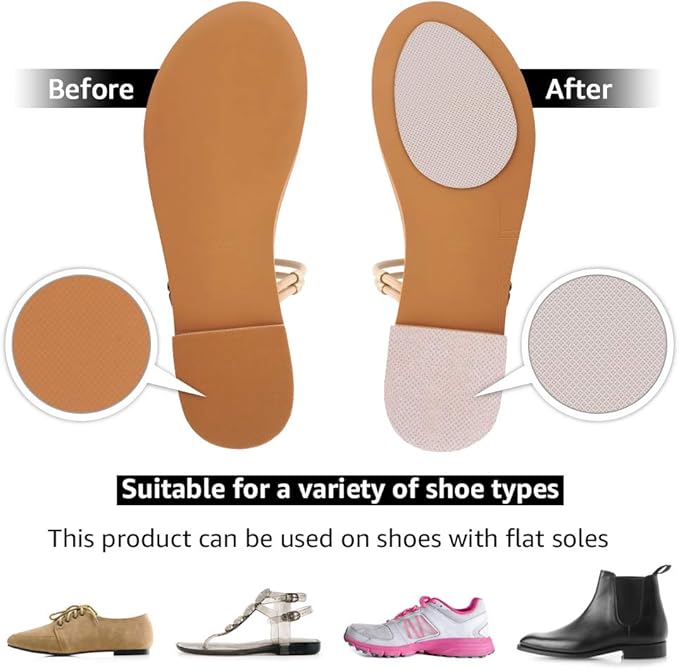 8 PCS Premium Silicone Non-Slip Shoe Pads - Muffle Loud High Heels & Boots - Self-Adhesive Quiet Noise Reduction Sole Protectors for Wedding, Office, Stage - Odorless Grips - Indoor Use
