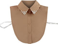 Chiffon Beading Half-Shirt Blouse Detachable Lace Fake Collars Dicky Collar Faux Collar for Women Girls