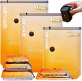 AirVault Vacuum Storage Bags for Travel & Home - Space Saver Compression Packing Bags Set for Clothes, Blankets & Seasonal Storage, Small (2), Medium (4), Large (4) (Orange,10-Pack Combo)