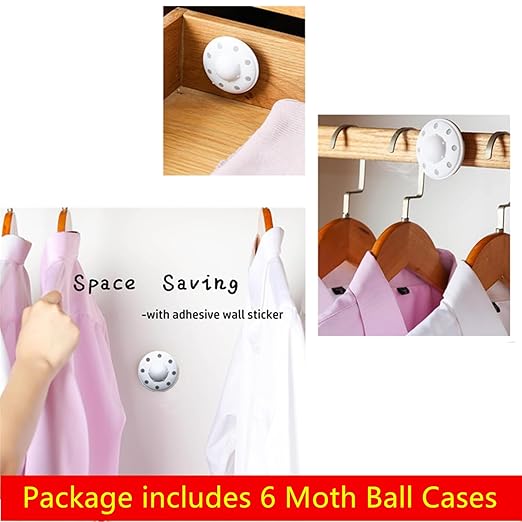3 Pack Original Old Fashioned Moth Balls Kills Clothes Moth Carpet Beetles Repellent Closet No Clinging Odor (Approx:75 Balls) with 6 Moth Ball Cases, White